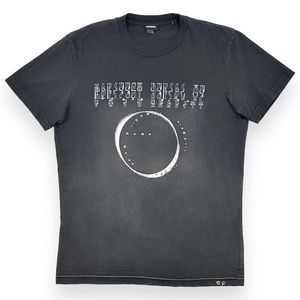 Diesel Ombré Faded Black Eclipse Moon Embellished Men’s T-Shirt